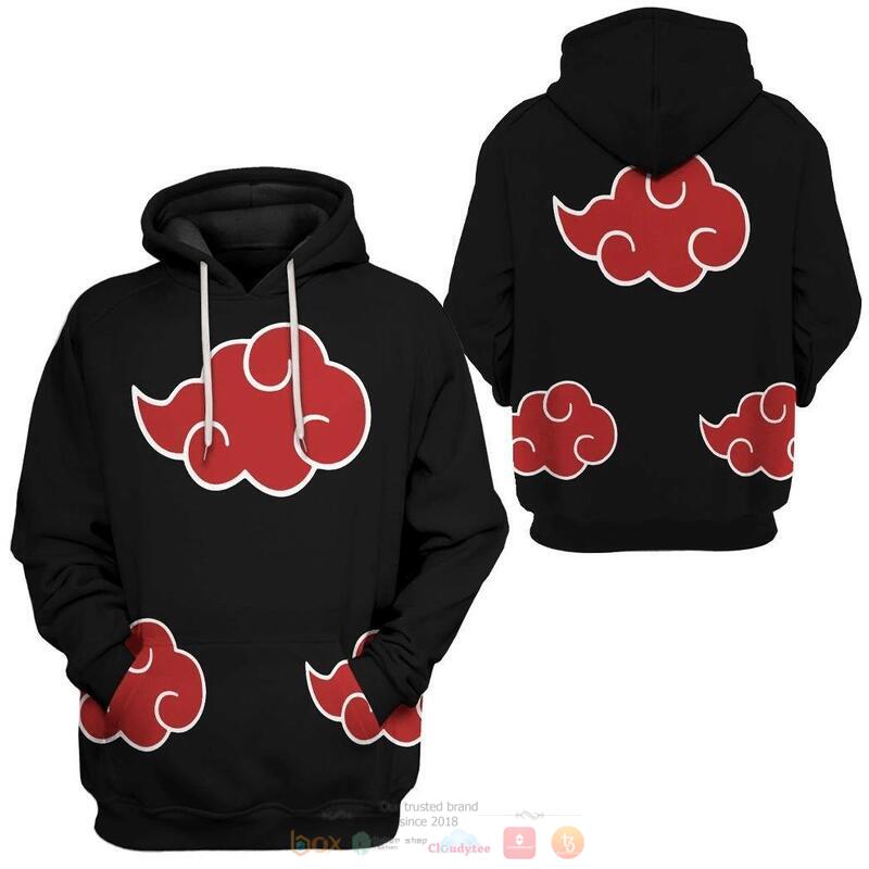 Akatsuki 3D Hoodie, Zip Hoodie 3 Akatsuki 3D Hoodie Zip Hoodie 1 2