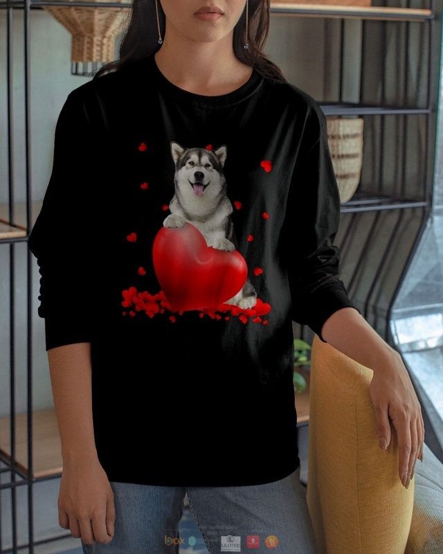 Alaskan Malamute Valentine Hearts shirt hoodie