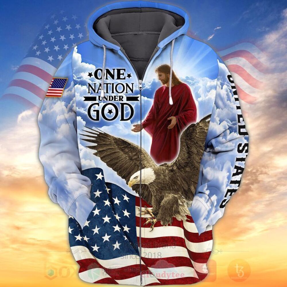 BEST American Flag One Nation Under God Eagle 3D All Over Printed Hoodie, Shirt 9 American Flag One Nation Under God Eagle 3D Hoodie Shirt