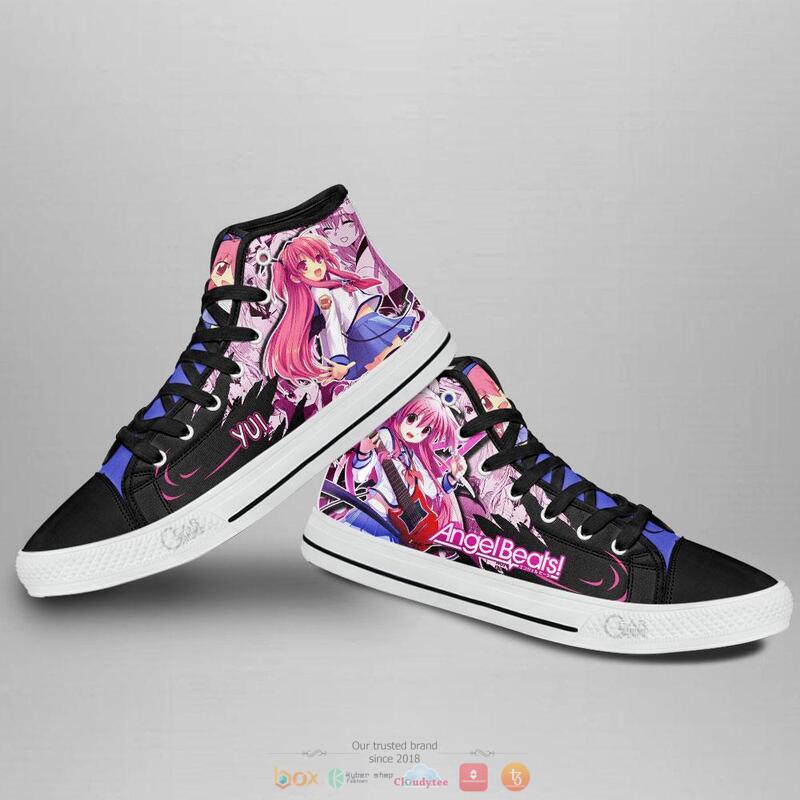 Angel Beats Yui high top canvas shoes 3 Angel Beats Yui canvas high top shoes 1 2