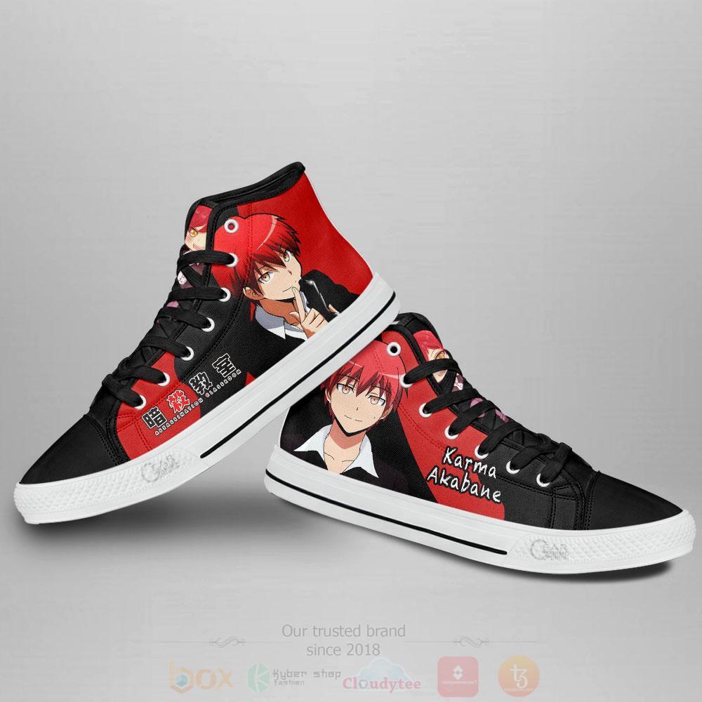 BEST Anime Assassination Classroom Karma Akabane High Top Shoes 3 Anime Assassination Classroom Karma Akabane High Top Canvas Shoes 1 2
