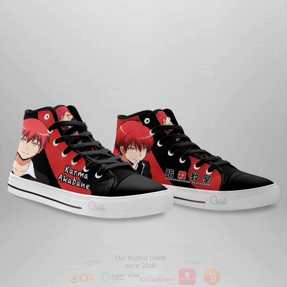 BEST Anime Assassination Classroom Karma Akabane High Top Shoes 4 Anime Assassination Classroom Karma Akabane High Top Canvas Shoes 1 2 3