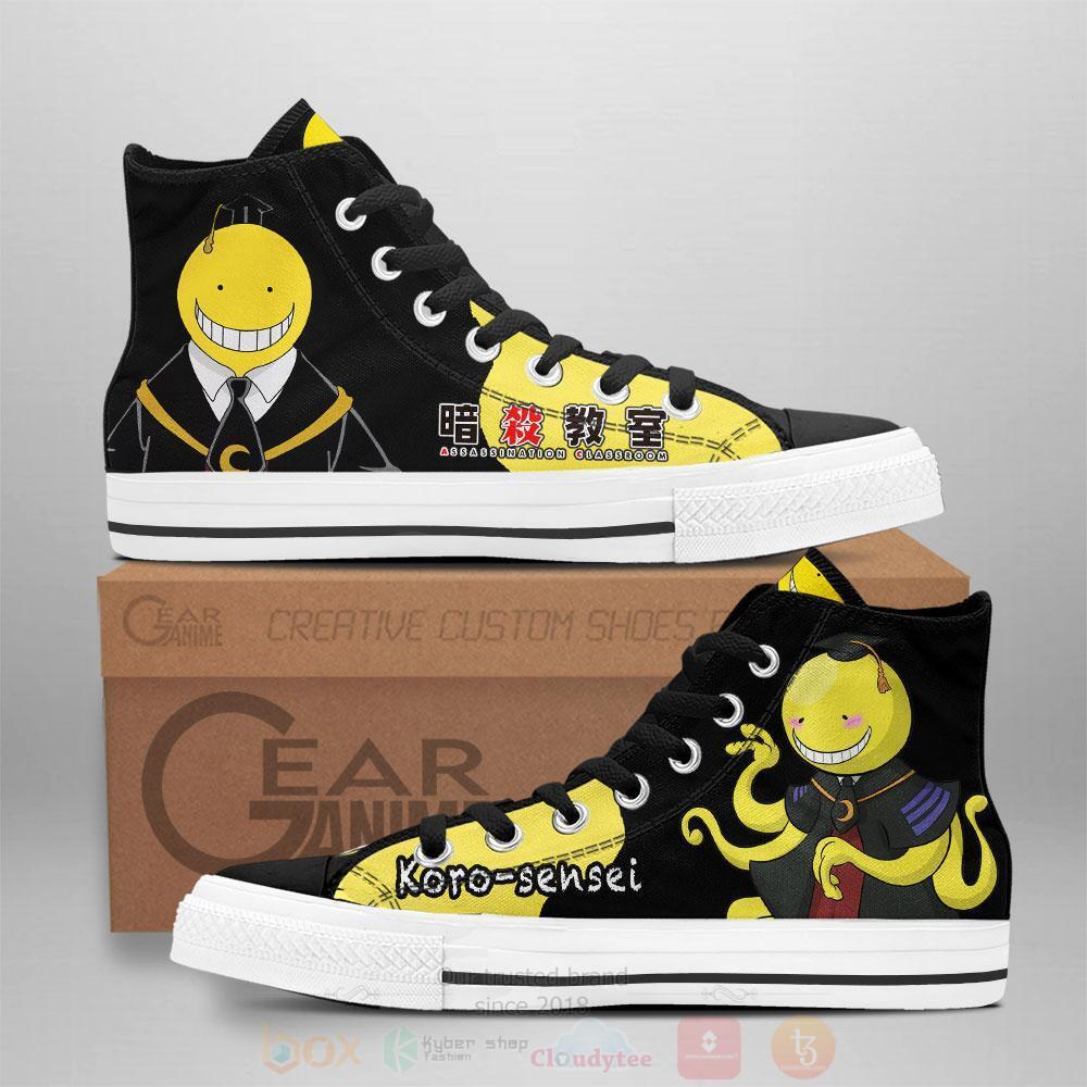 Anime Assassination Classroom Koro Sensei High Top Canvas Shoes