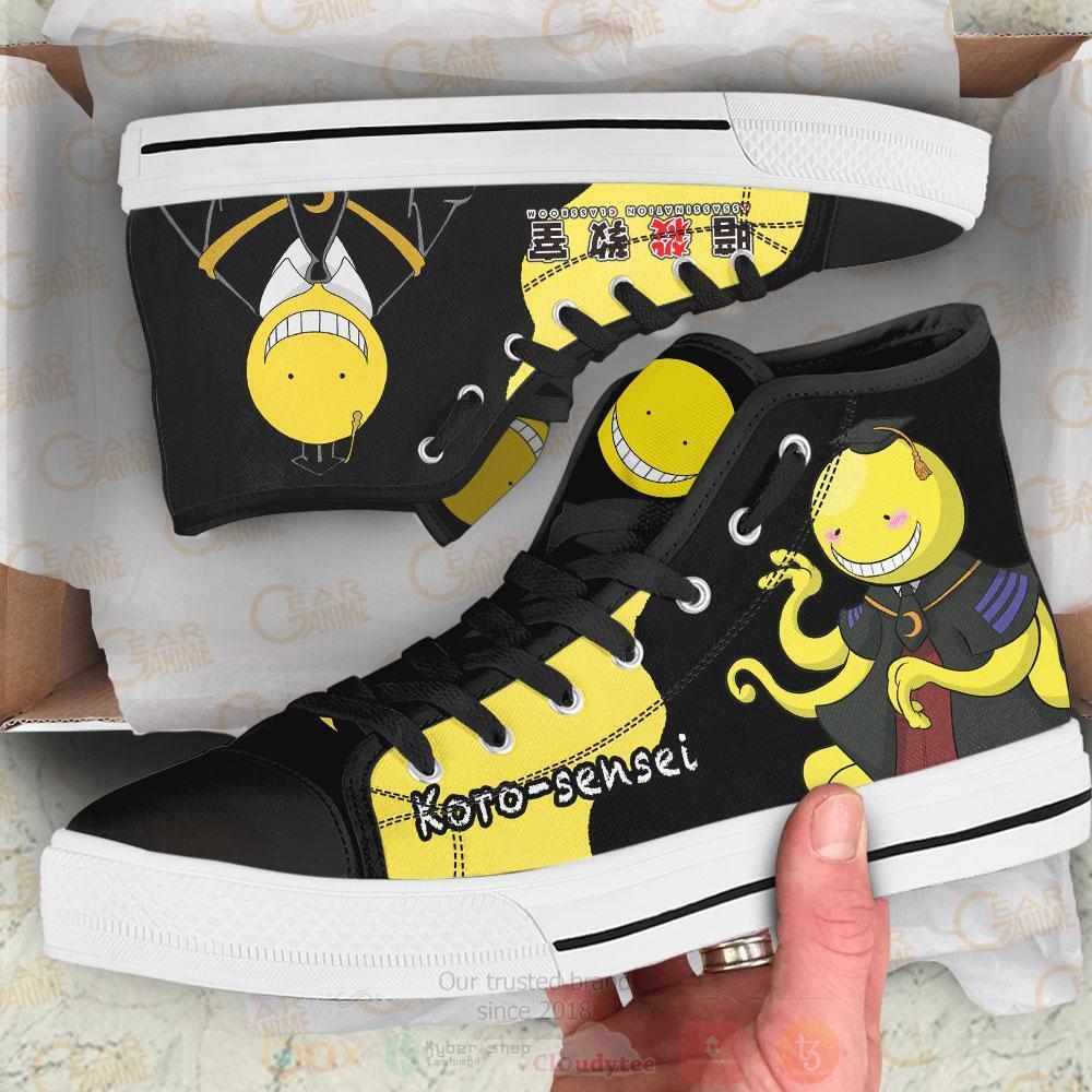 Anime Assassination Classroom Koro Sensei High Top Canvas Shoes 1