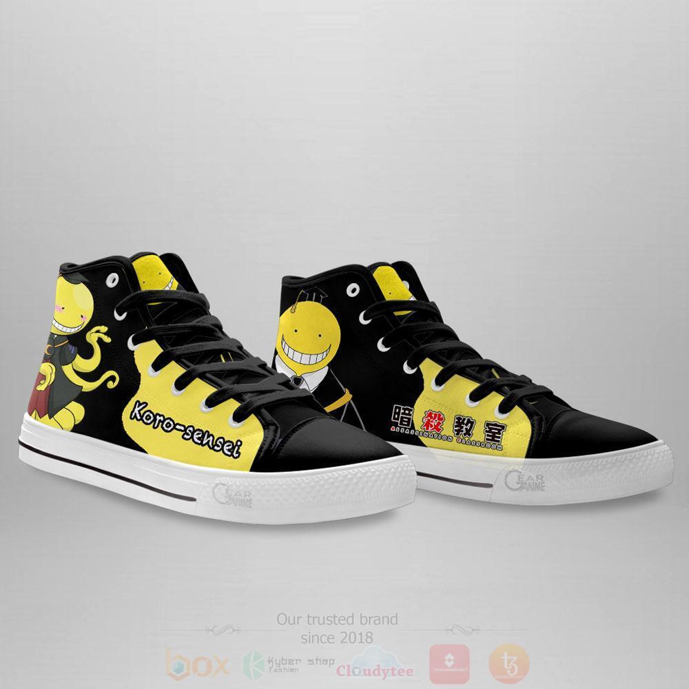 BEST Anime Assassination Classroom Koro Sensei High Top Shoes 4 Anime Assassination Classroom Koro Sensei High Top Canvas Shoes 1 2 3