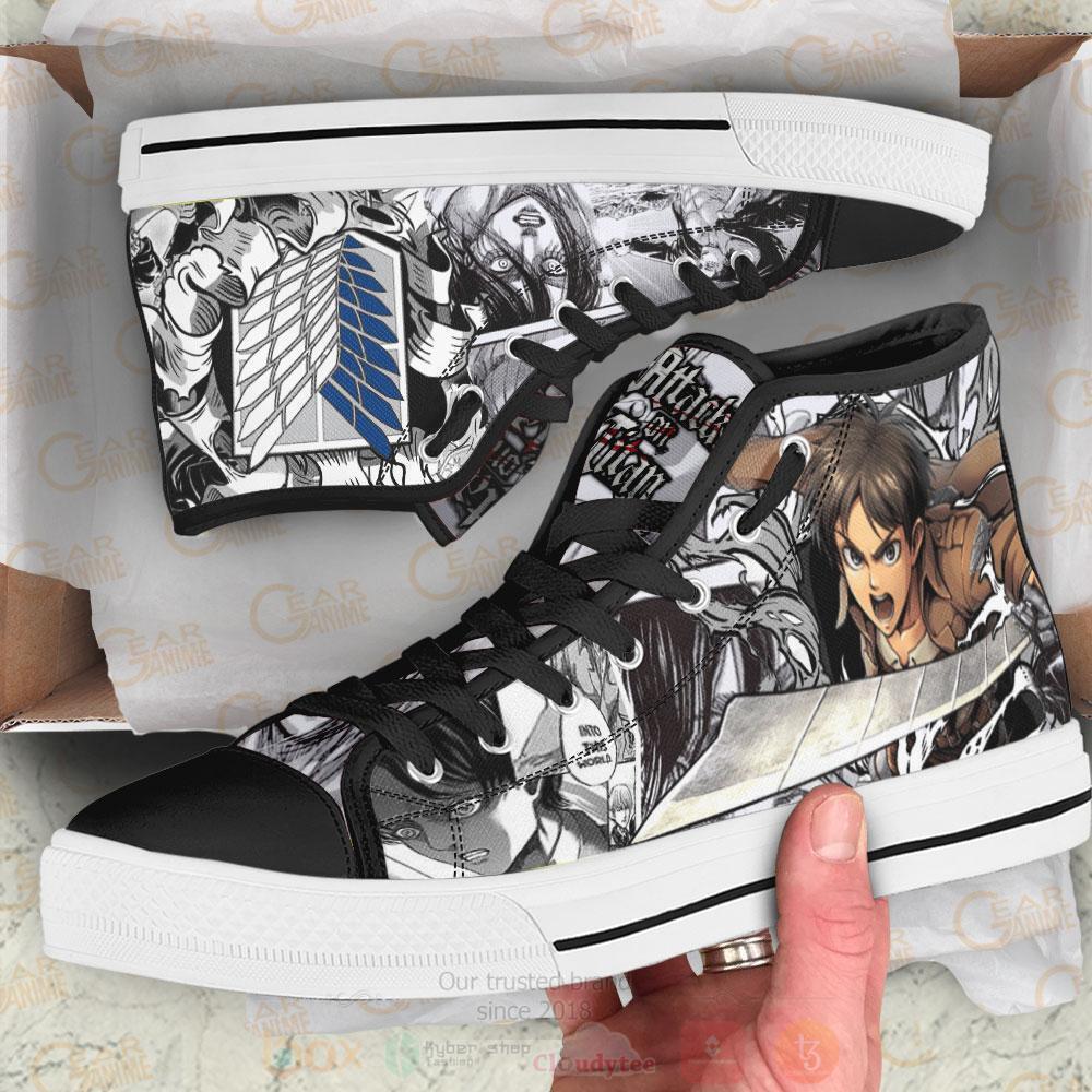 Anime Attack On Titan AOT Eren High Top Canvas Shoes 1