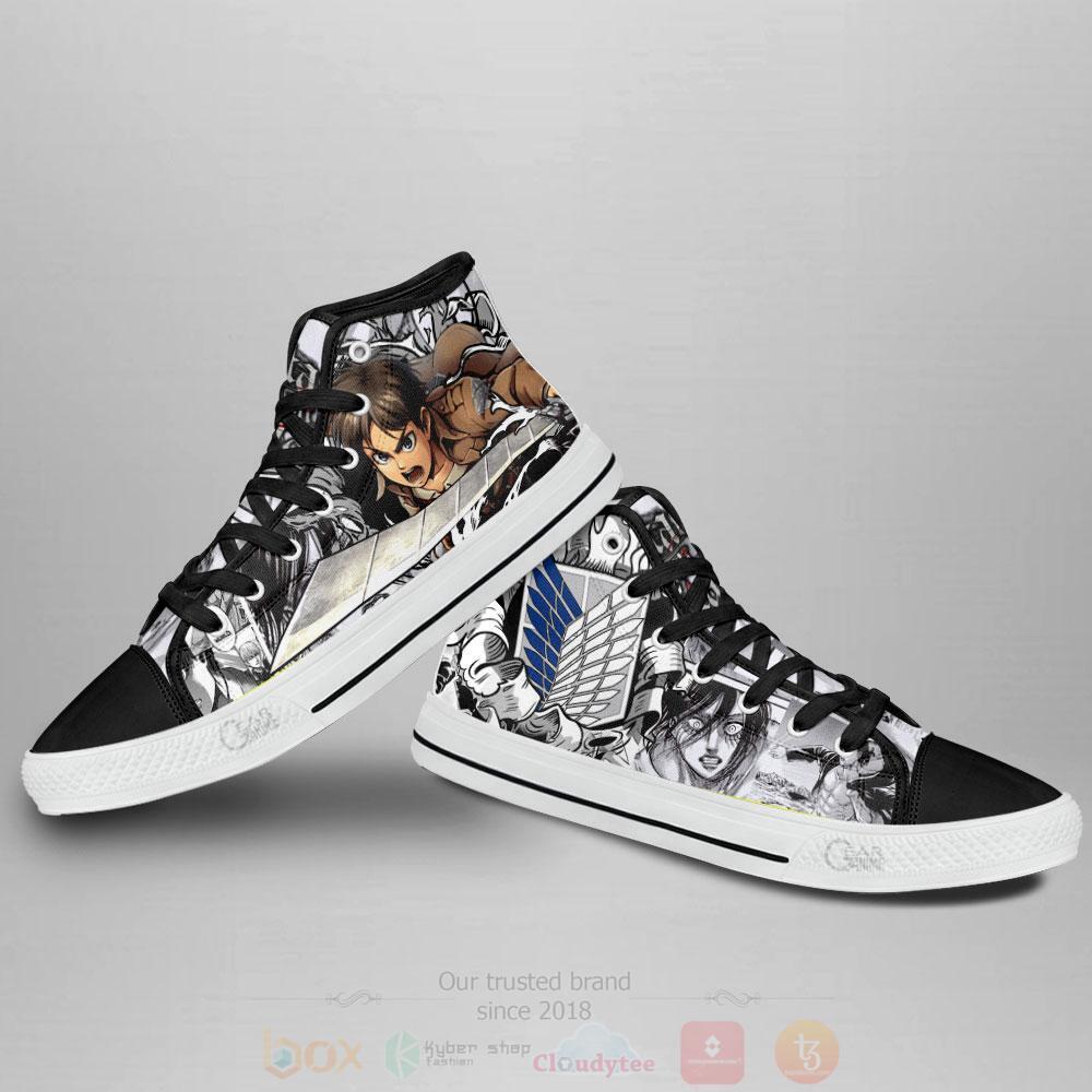 Anime Attack On Titan AOT Eren High Top Canvas Shoes 1 2 3