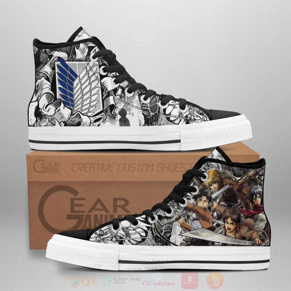 Anime Attack On Titan AOT Scout Squad High Top Canvas Shoes