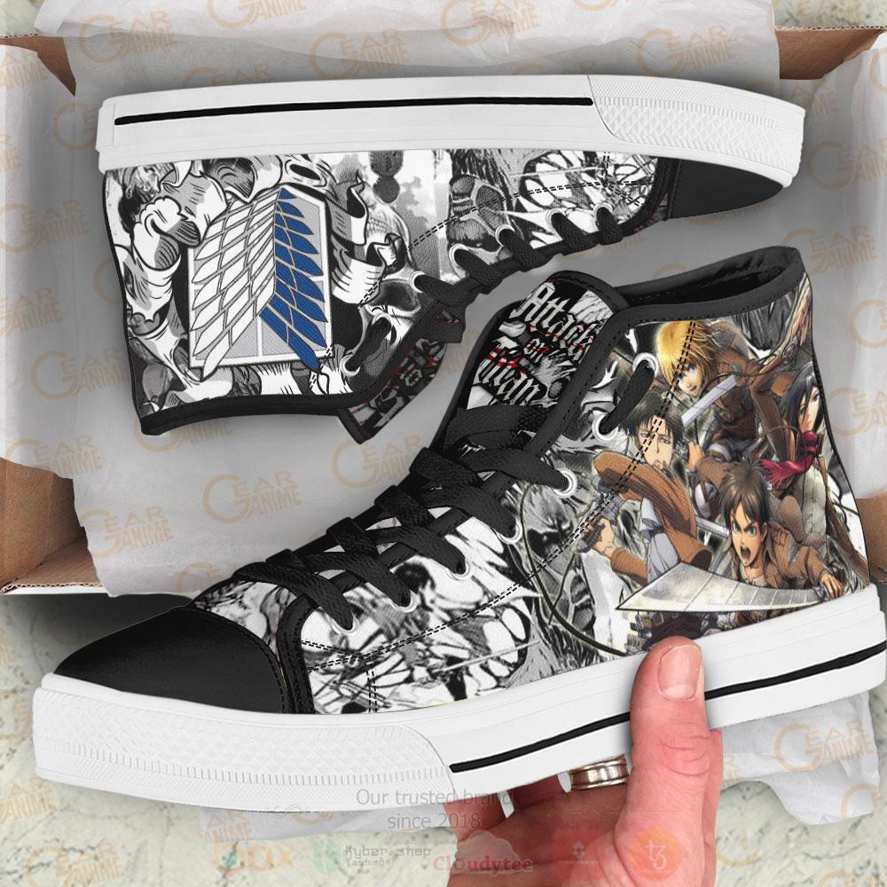 Anime Attack On Titan AOT Scout Squad High Top Canvas Shoes 1