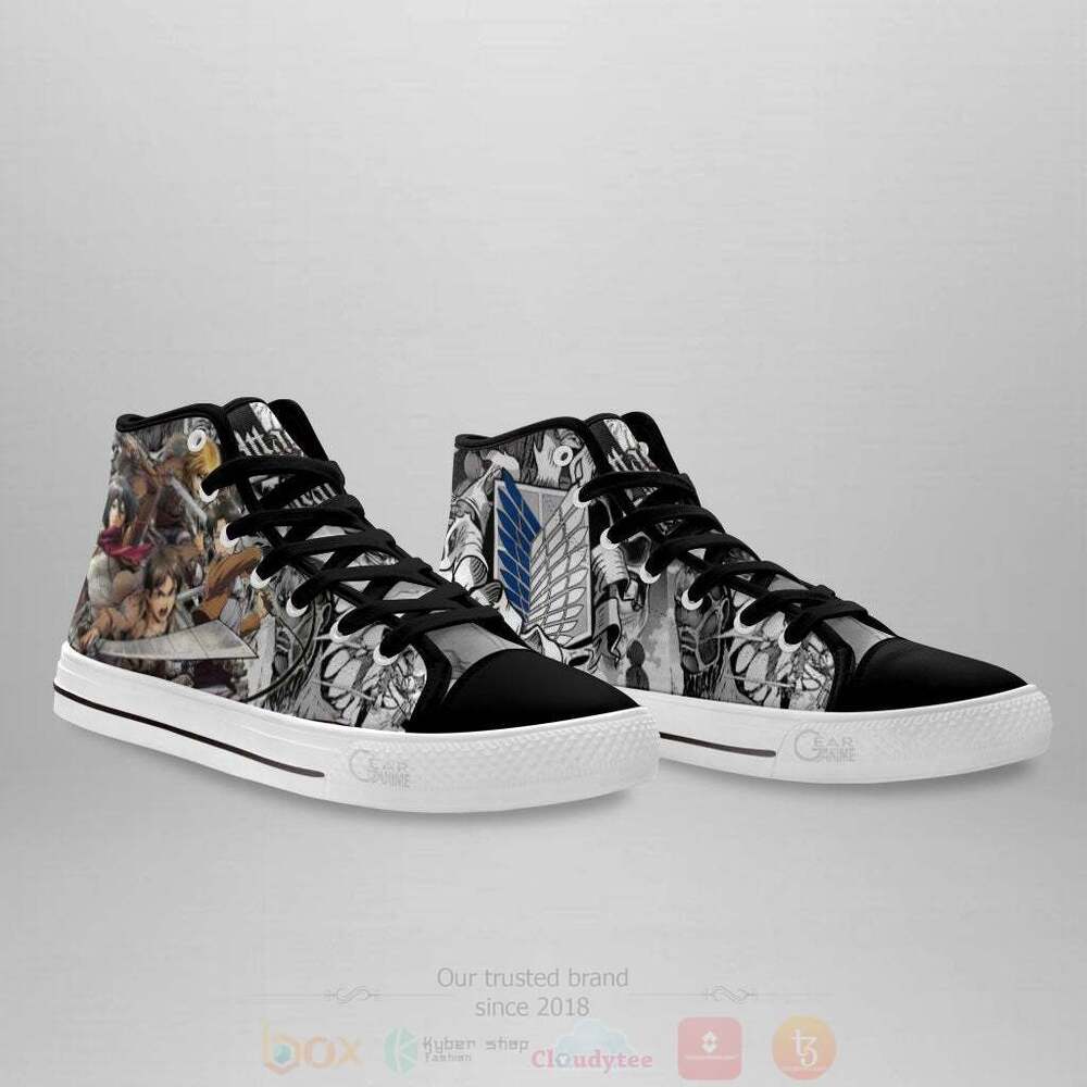 Anime Attack On Titan AOT Scout Squad High Top Canvas Shoes 1 2