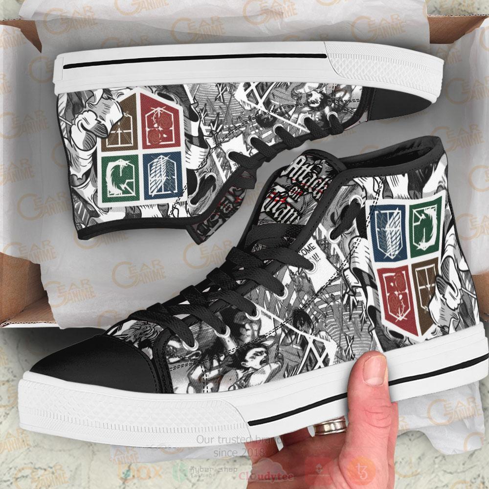 Anime Attack On Titan Regiment Badge High Top Canvas Shoes 1