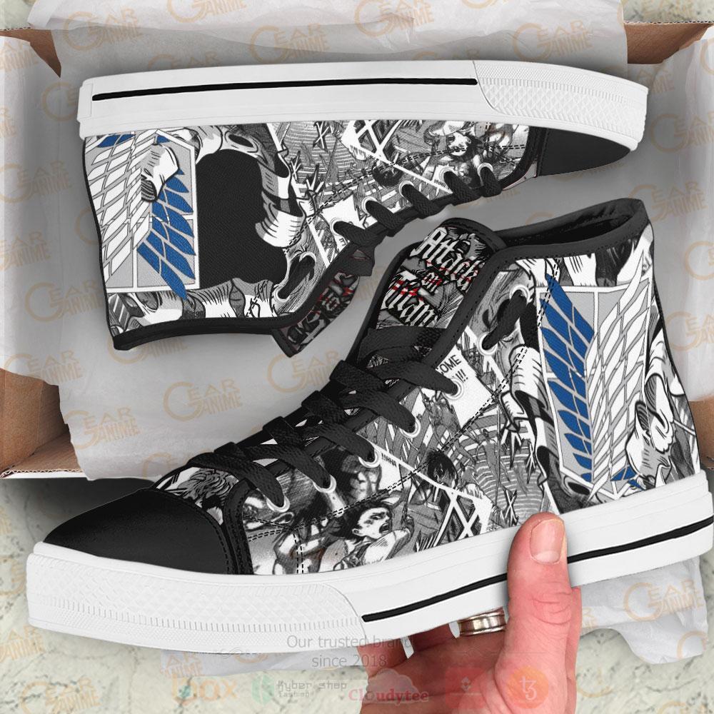 Anime Attack On Titan Scout Regiment High Top Canvas Shoes 1