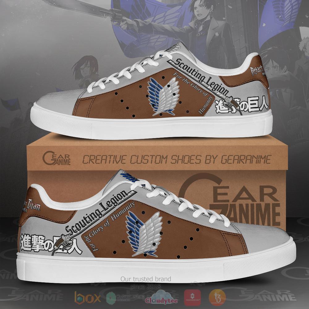 Anime Attack On Titan Scouting legion Brown Skate Shoes