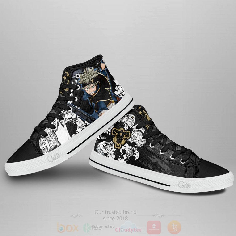 BEST Anime Black Clover Black Bull Asta High Top Shoes 3 Anime Black Clover Black Bull Asta High Top Canvas Shoes 1 2