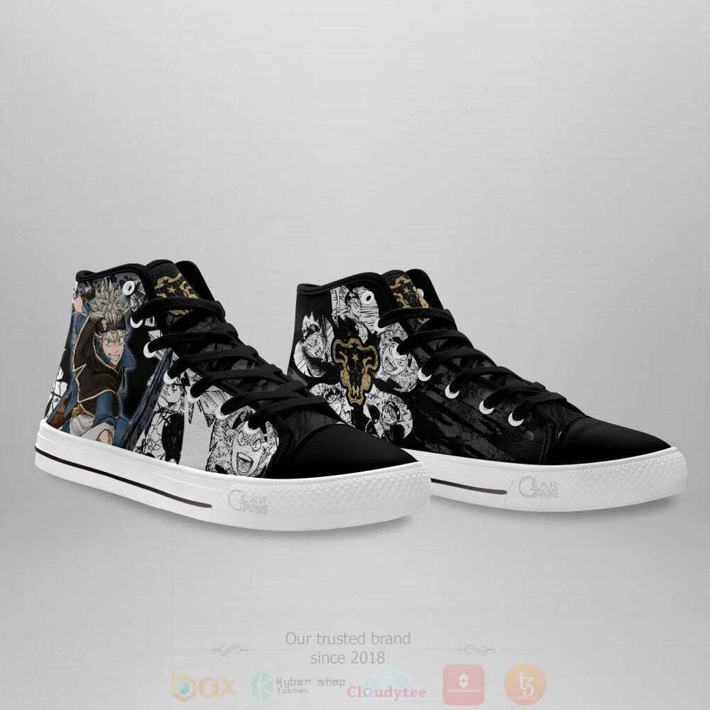BEST Anime Black Clover Black Bull Asta High Top Shoes 4 Anime Black Clover Black Bull Asta High Top Canvas Shoes 1 2 3