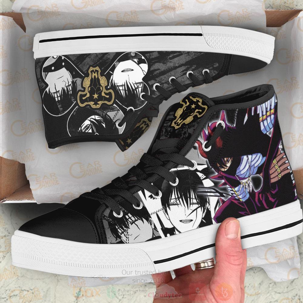 Anime Black Clover Black Bull Nacht Faust High Top Canvas Shoes 1