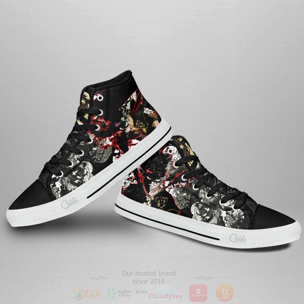 BEST Anime Black Clover Devil Asta High Top Shoes 3 Anime Black Clover Devil Asta High Top Canvas Shoes 1 2