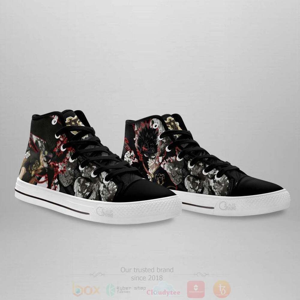BEST Anime Black Clover Devil Asta High Top Shoes 4 Anime Black Clover Devil Asta High Top Canvas Shoes 1 2 3