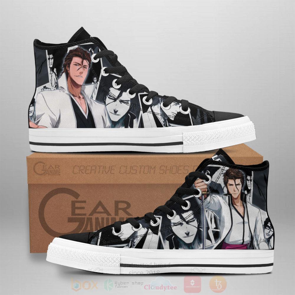 Anime Bleach Aizen Sosuke High Top Canvas Shoes