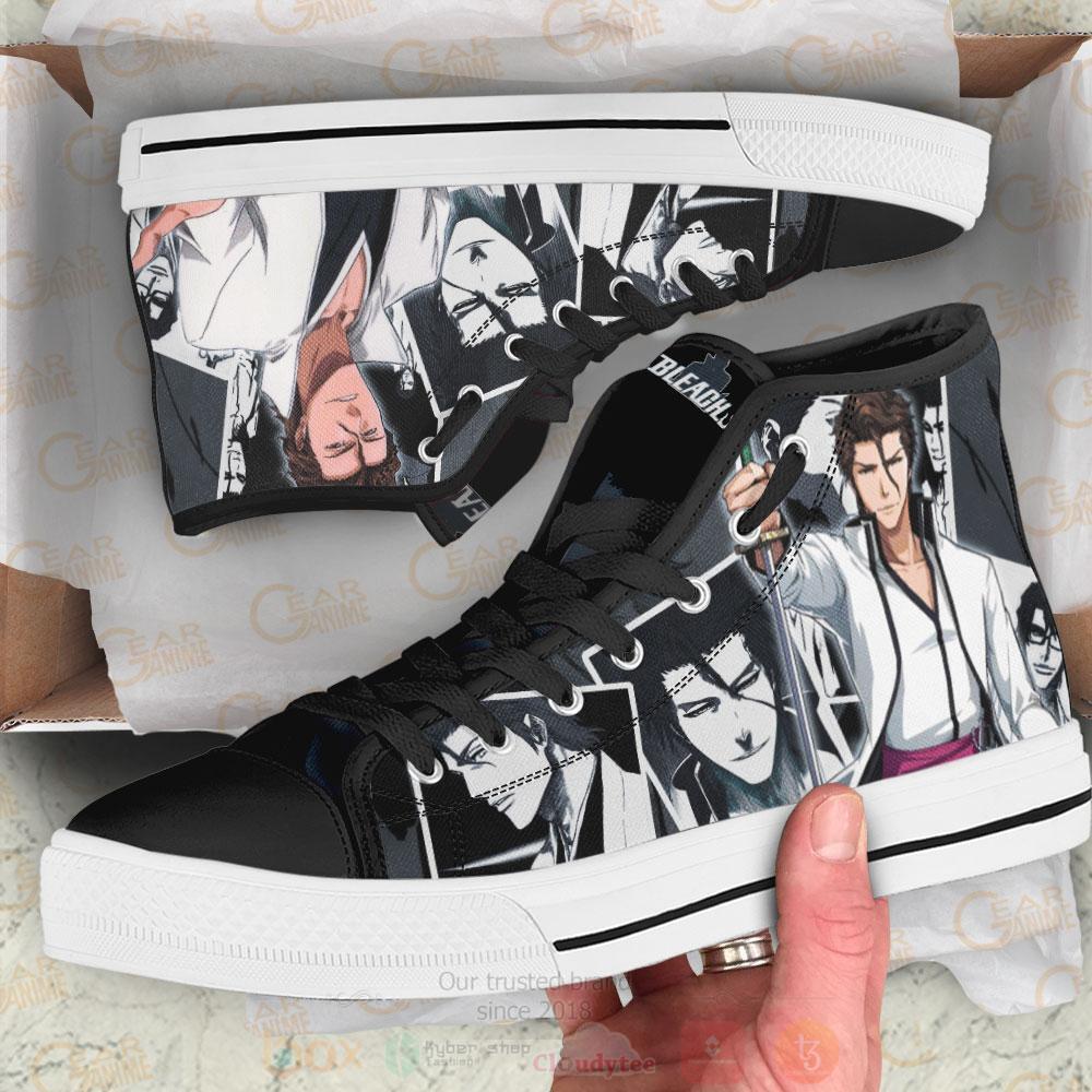 Anime Bleach Aizen Sosuke High Top Canvas Shoes 1