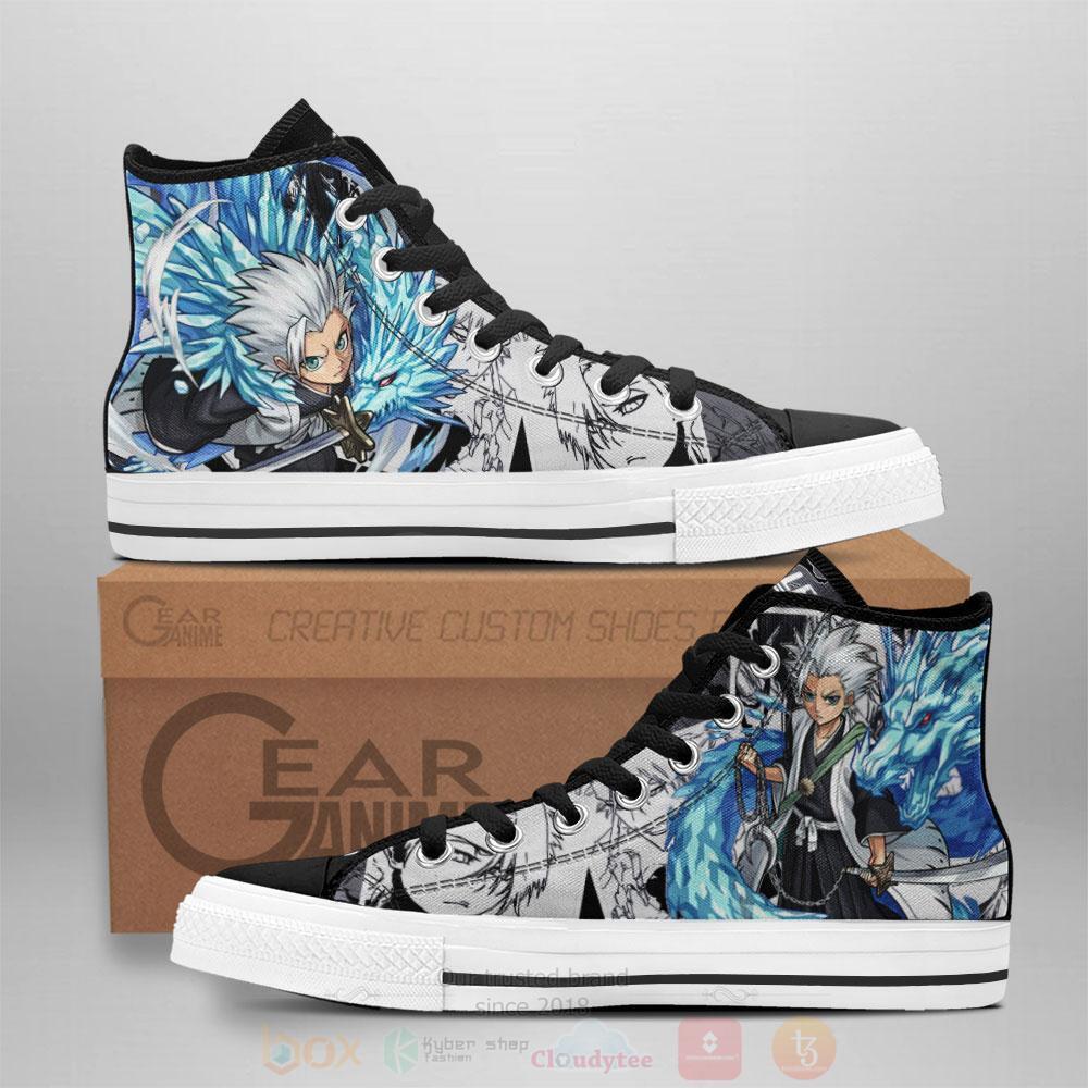 Anime Bleach Hitsugaya Toushirou High Top Canvas Shoes