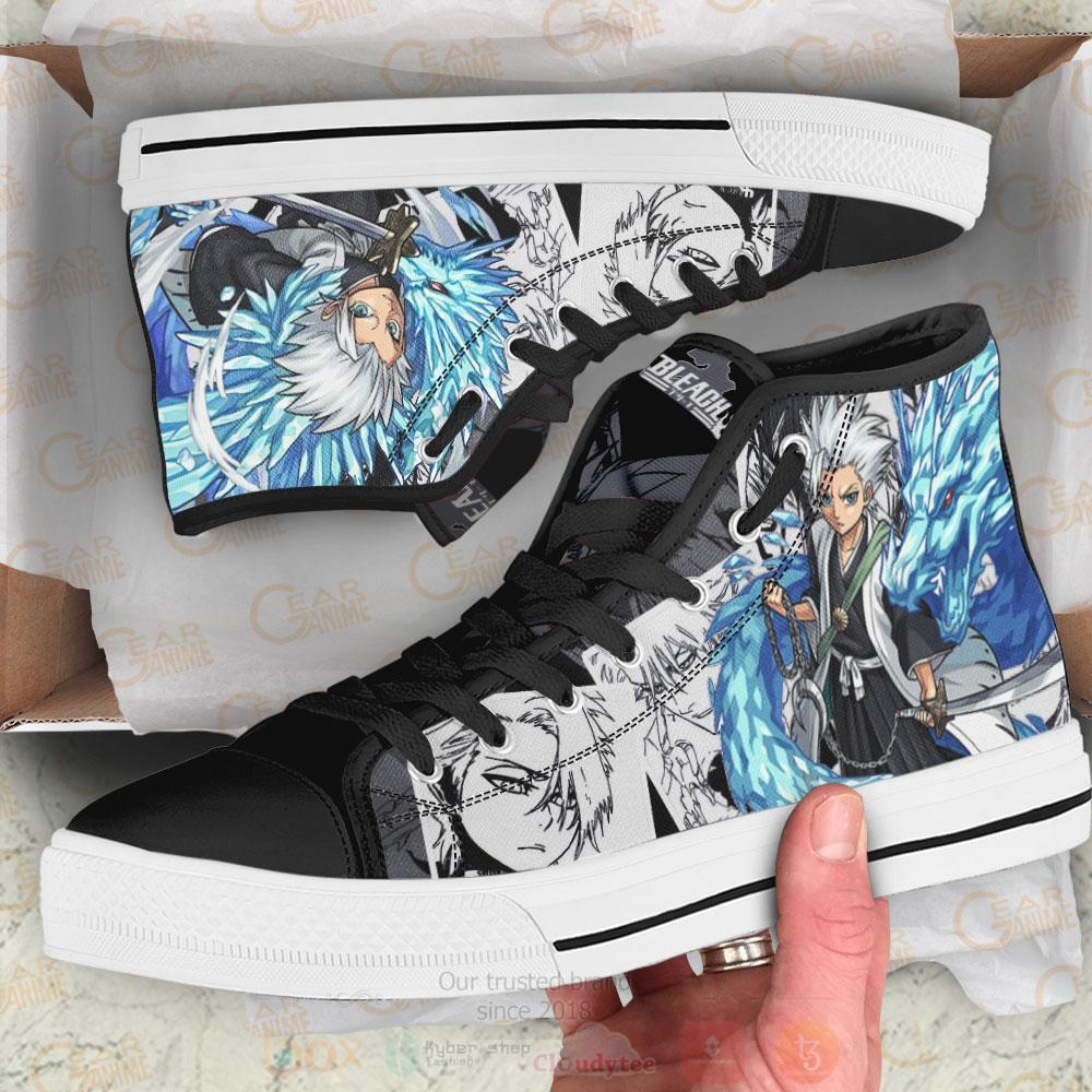 Anime Bleach Hitsugaya Toushirou High Top Canvas Shoes 1