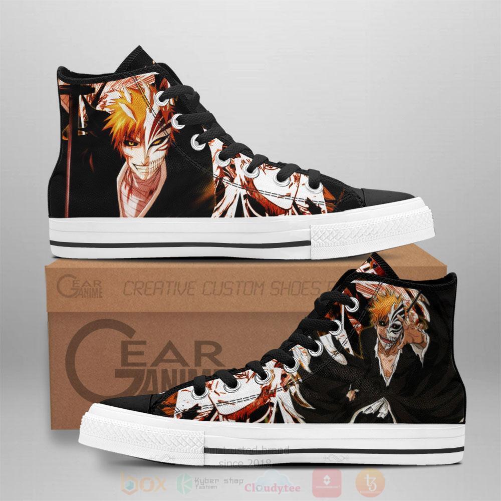 Anime Bleach Ichigo Kurosaki Hollow High Top Canvas Shoes