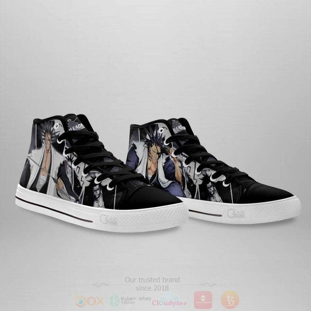 BEST Anime Bleach Kenpachi Zaraki High Top Shoes 3 Anime Bleach Kenpachi Zaraki High Top Canvas Shoes 1 2