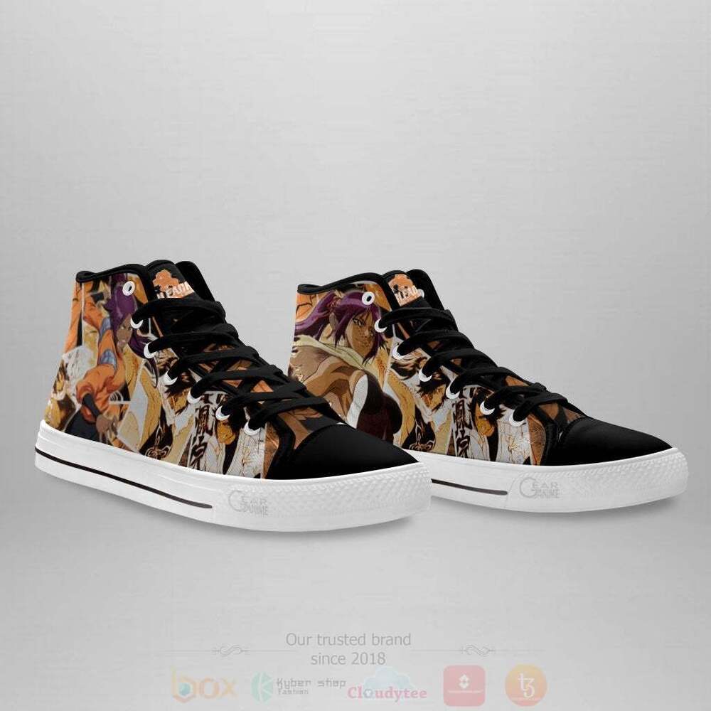 BEST Anime Bleach Shihouin Yoruichi High Top Shoes 3 Anime Bleach Shihouin Yoruichi High Top Canvas Shoes 1 2