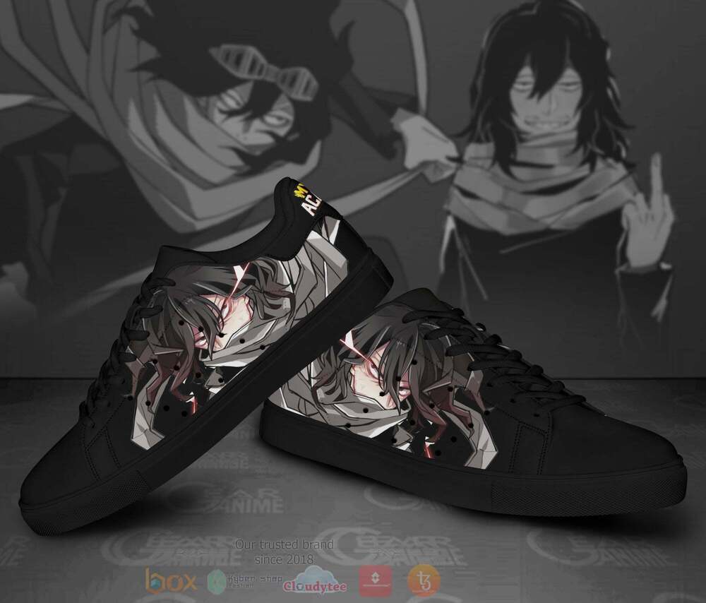 Anime Boku no Hero Academia Shouta Aizawa Black Skate Shoes 1
