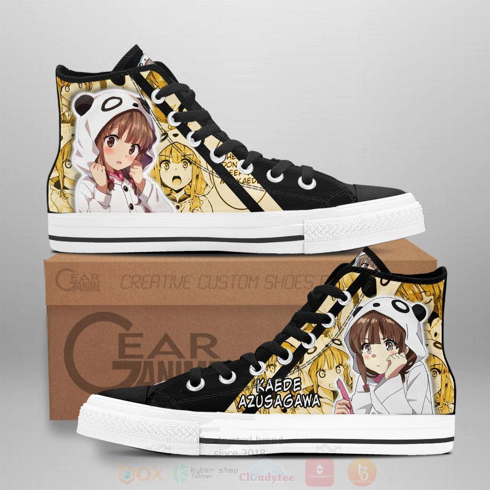 Anime Bunny Girl Senpai Kaede Azusagawa High Top Canvas Shoes