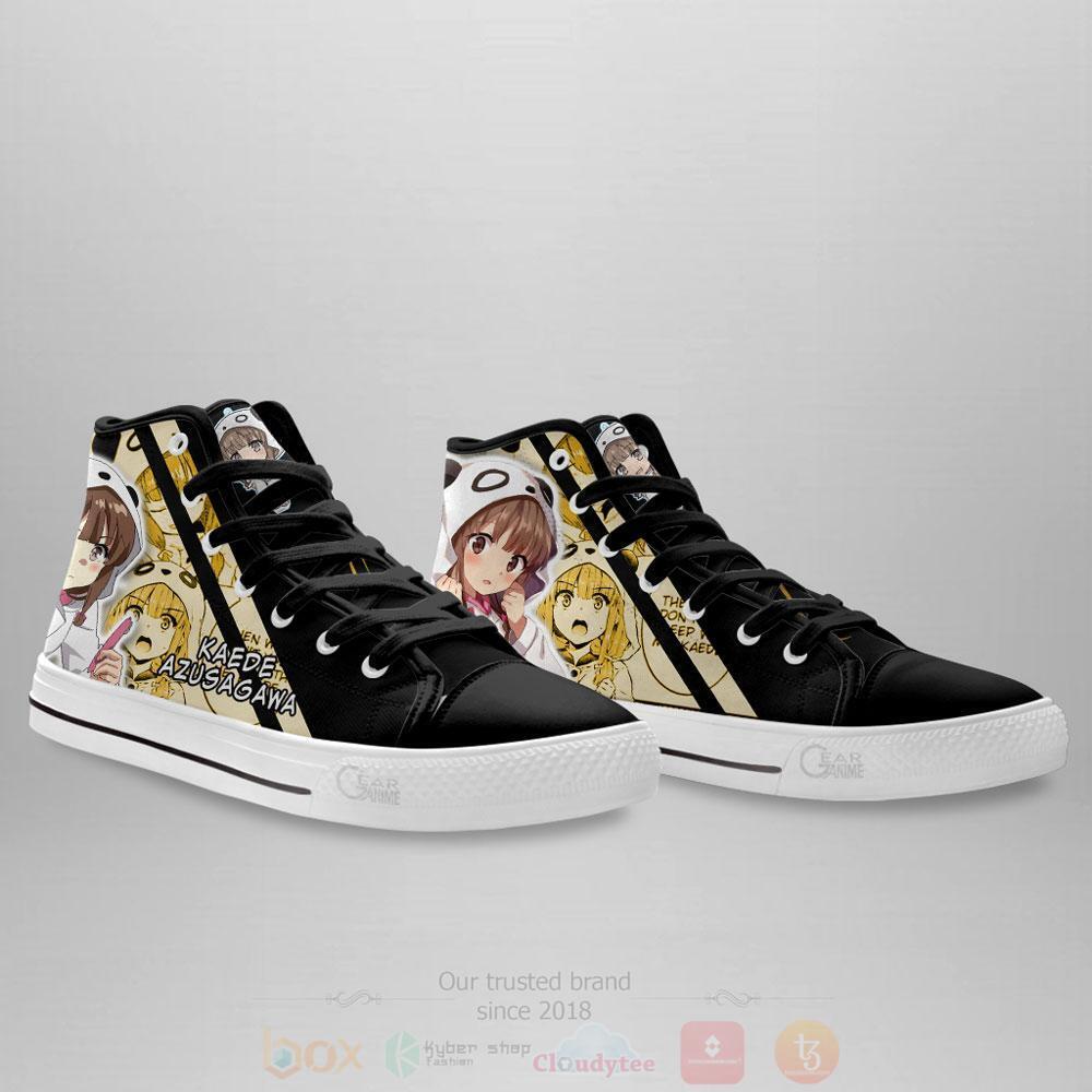 BEST Anime Bunny Girl Senpai Kaede Azusagawa High Top Shoes 4 Anime Bunny Girl Senpai Kaede Azusagawa High Top Canvas Shoes 1 2 3