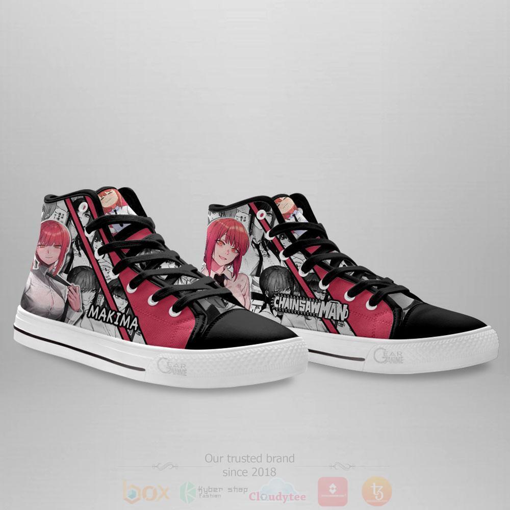 BEST Anime Chainsaw Man Makima High Top Shoes 4 Anime Chainsaw Man Makima High Top Canvas Shoes 1 2 3