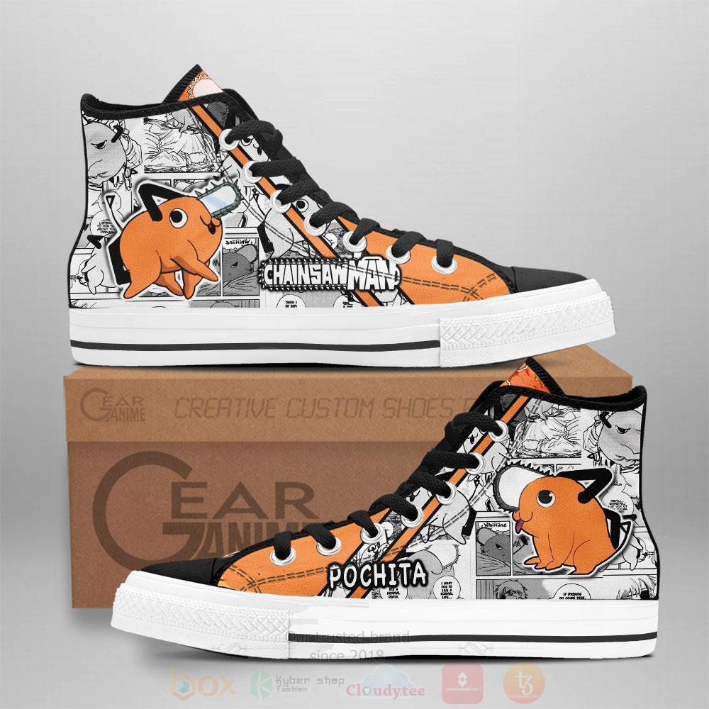 Anime Chainsaw Man Pochita High Top Canvas Shoes