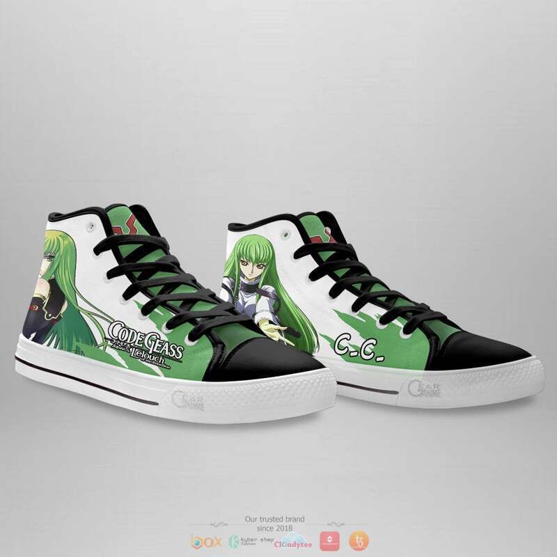 Anime Code Geass C.C. high top canvas shoes 4 Anime Code Geass C C Canvas high top shoes 1 2 3