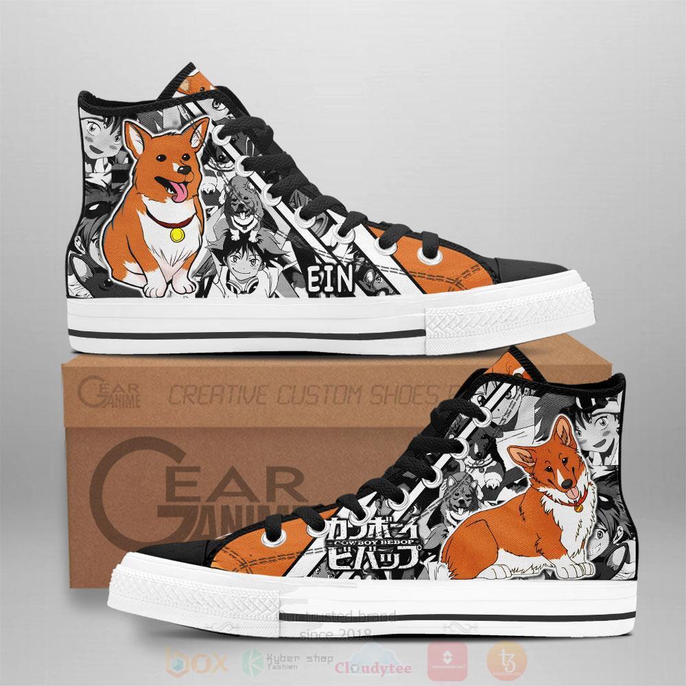 Anime Cowboy Bebop Ein High Top Canvas Shoes