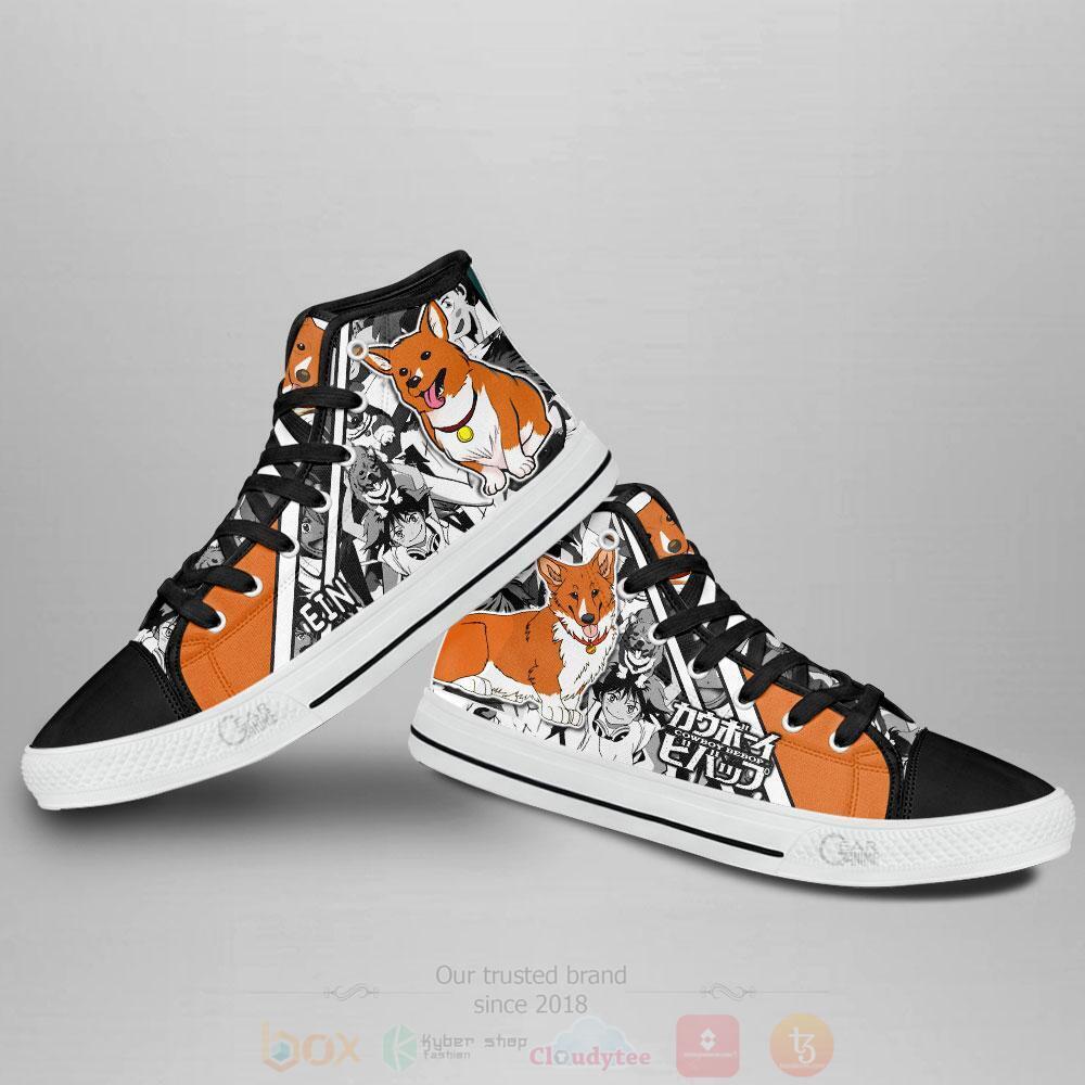BEST Anime Cowboy Bebop Ein High Top Shoes 3 Anime Cowboy Bebop Ein High Top Canvas Shoes 1 2