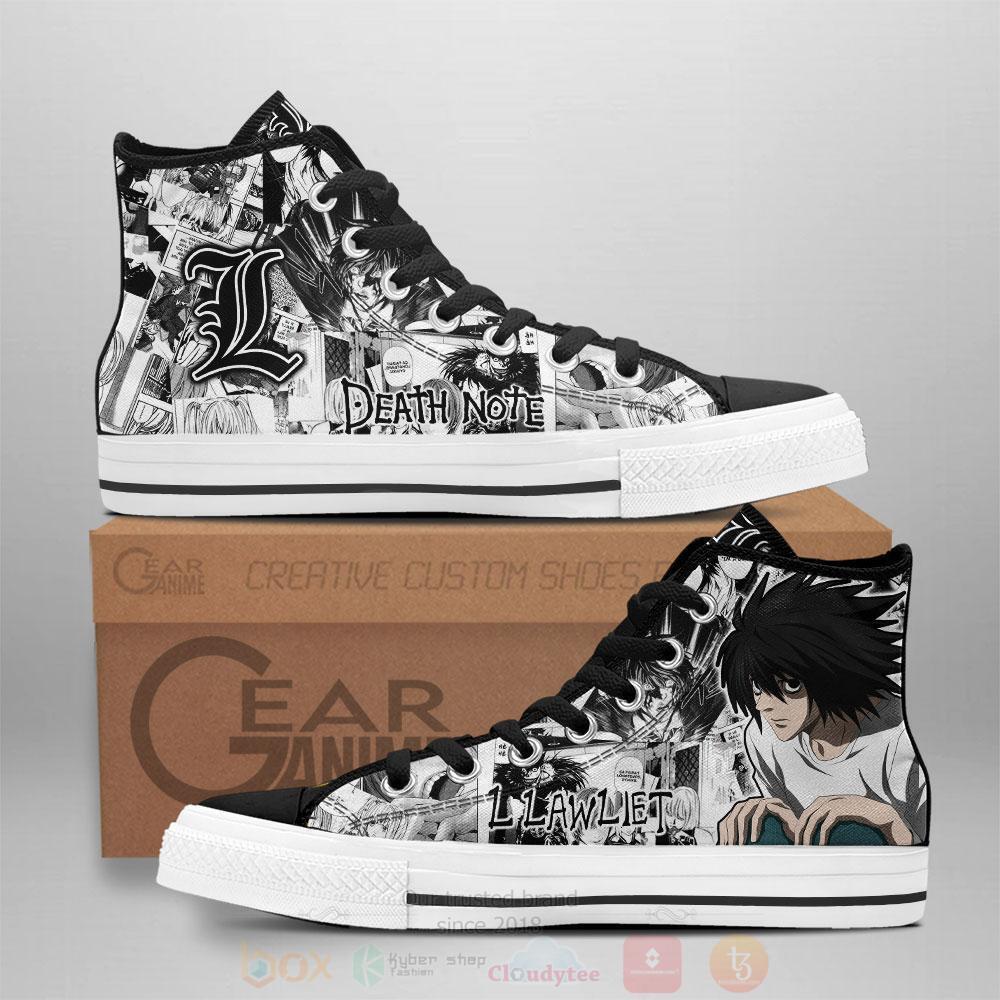 Anime Death Note L Lawliet High Top Canvas Shoes