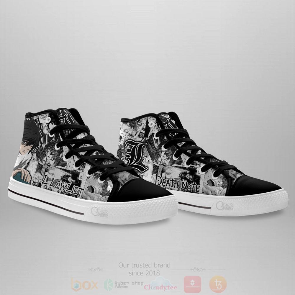 BEST Anime Death Note L Lawliet High Top Shoes 4 Anime Death Note L Lawliet High Top Canvas Shoes 1 2 3