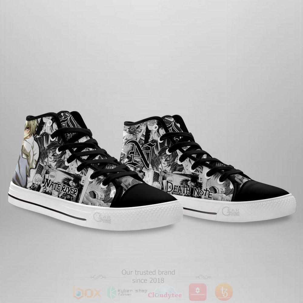 BEST Anime Death Note Nate River High Top Shoes 4 Anime Death Note Nate River High Top Canvas Shoes 1 2 3