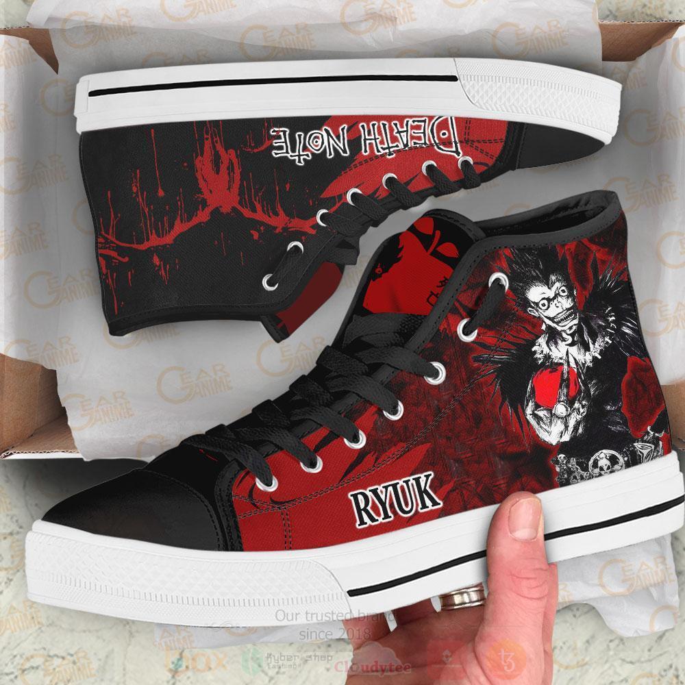 Anime Death Note Ryuk Red High Top Canvas Shoes 1