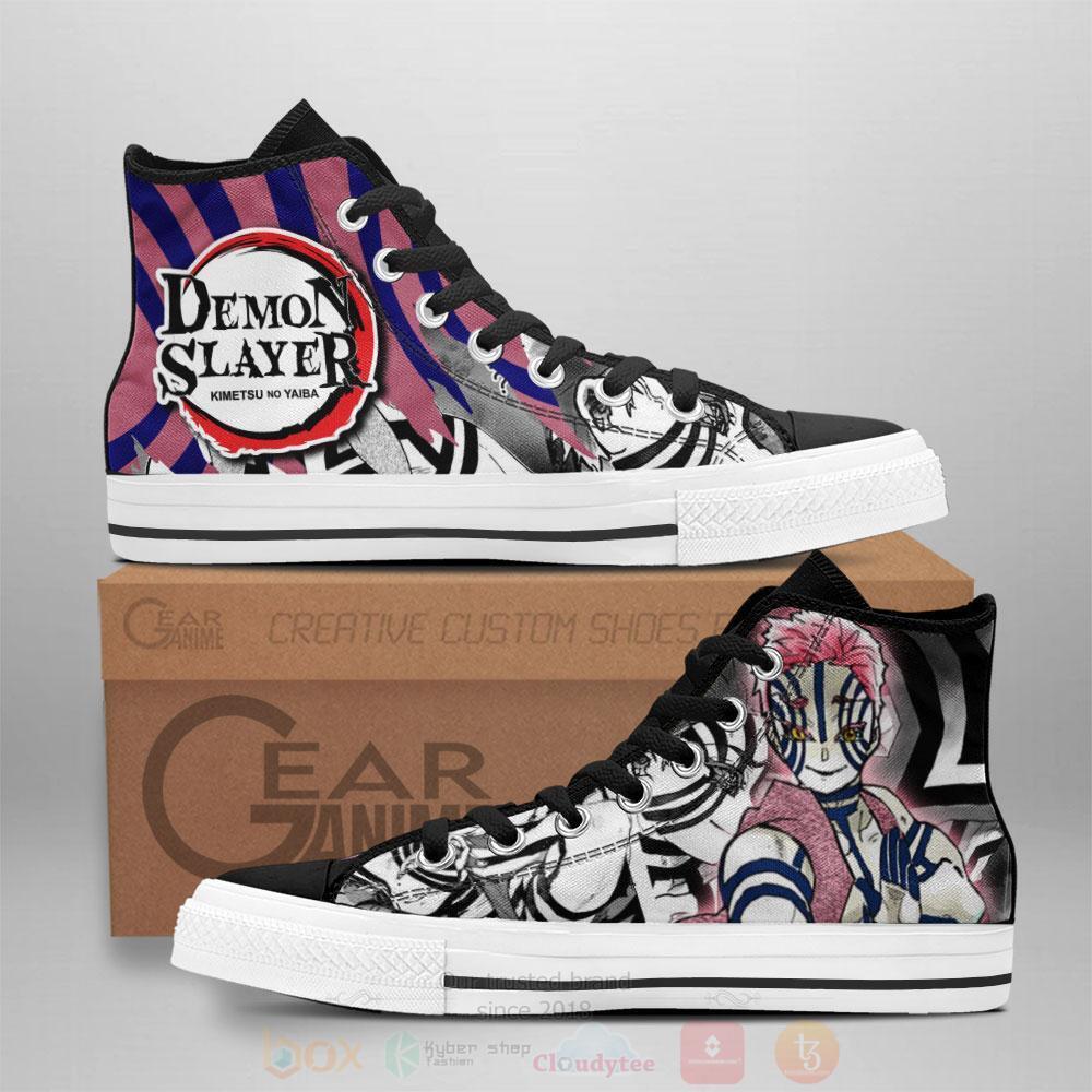 Anime Demon Slayer Akaza High Top Canvas Shoes