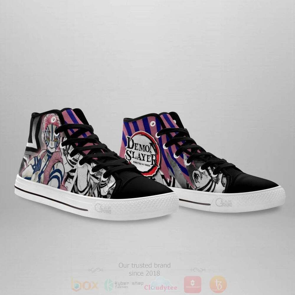 Anime Demon Slayer Akaza High Top Canvas Shoes 1