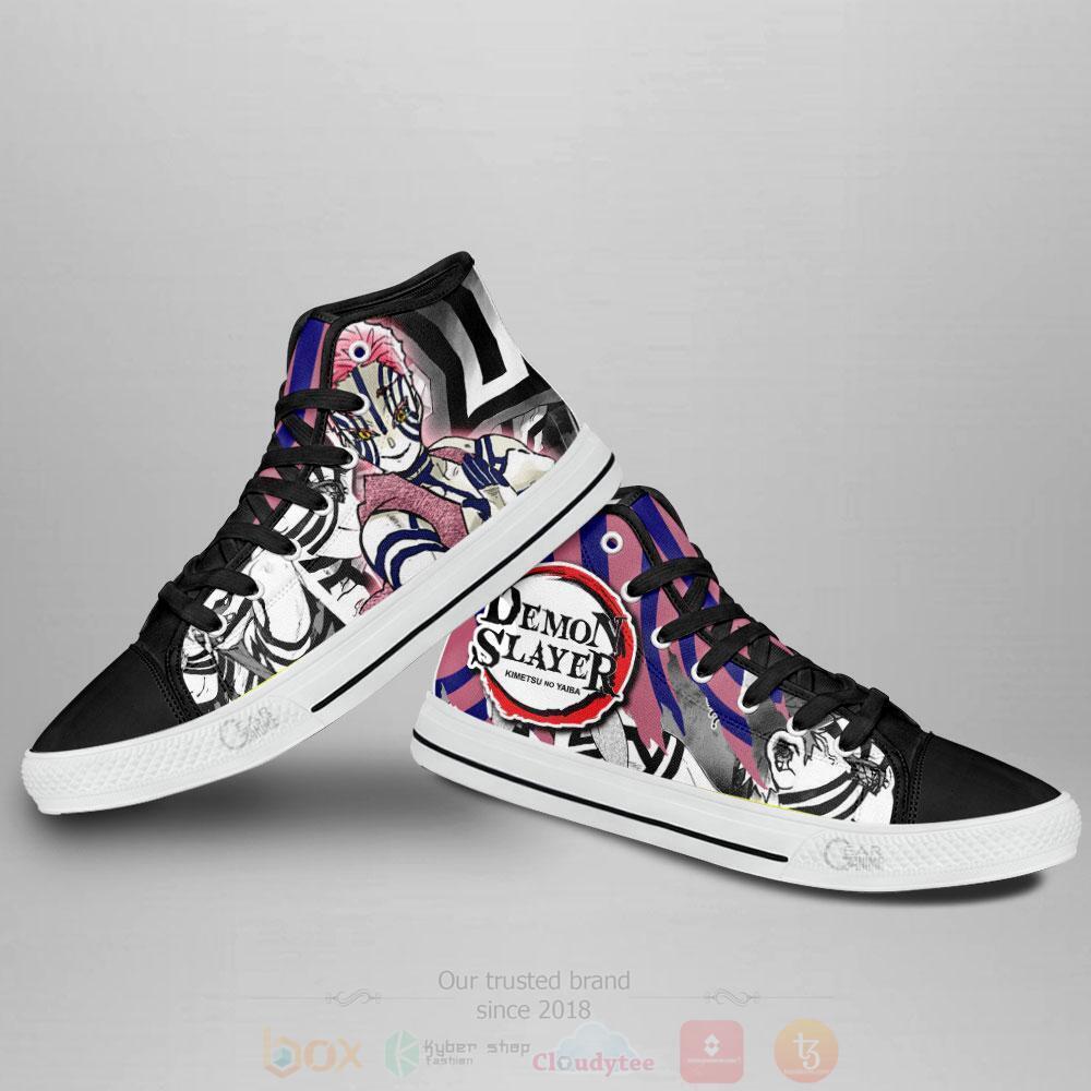 BEST Anime Demon Slayer Akaza High Top Shoes 4 Anime Demon Slayer Akaza High Top Canvas Shoes 1 2 3