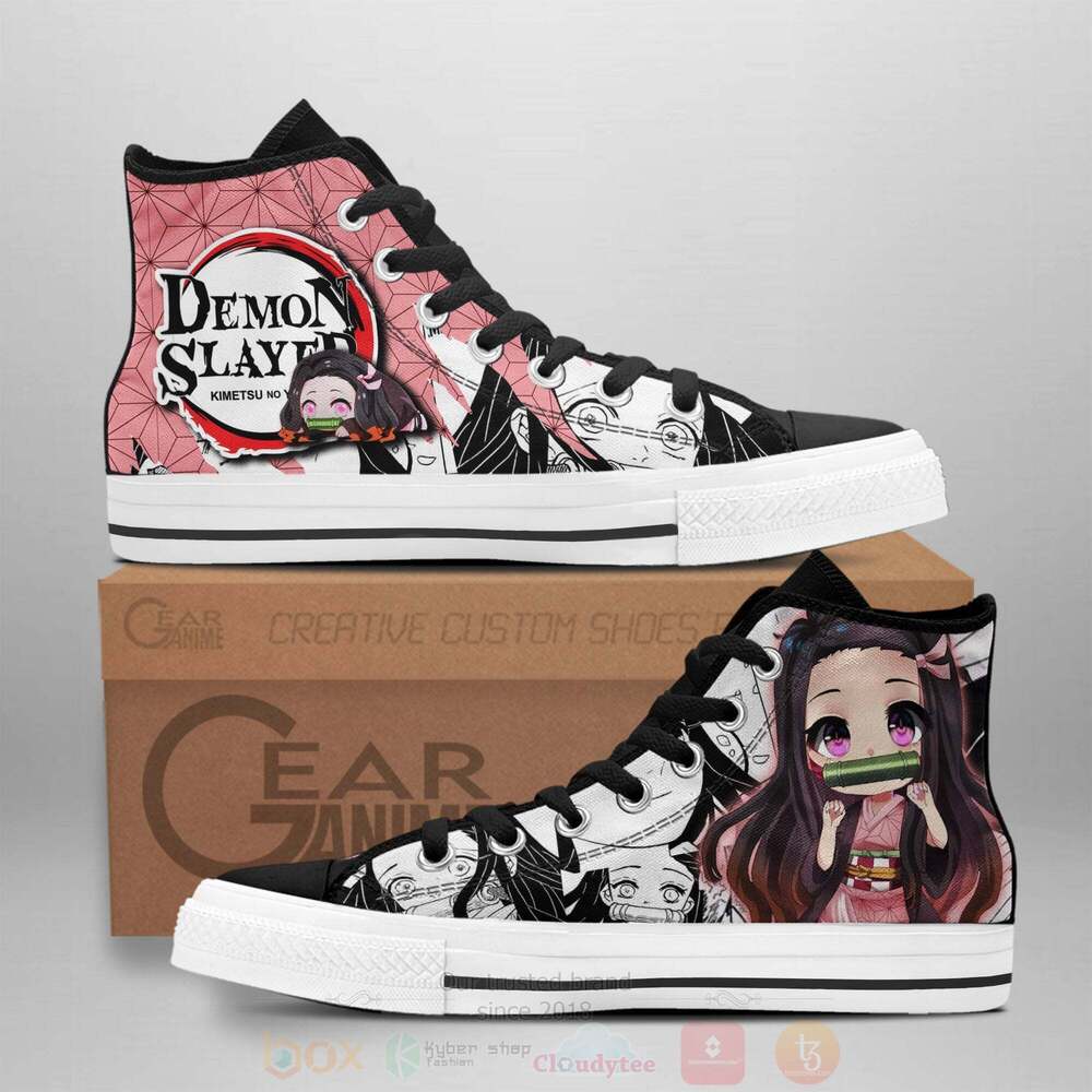 Anime Demon Slayer Cute Nezuko High Top Canvas Shoes
