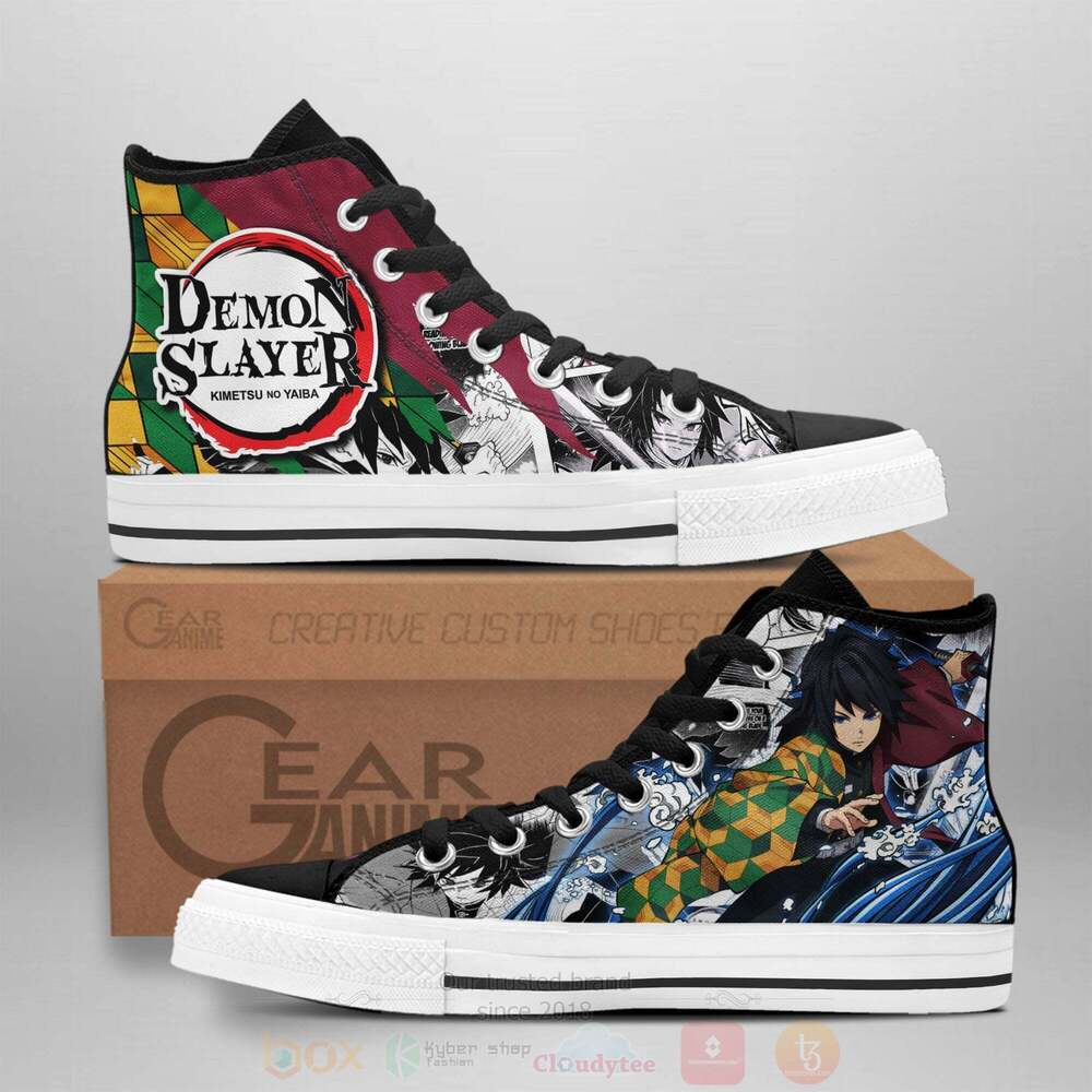 Anime Demon Slayer Giyuu High Top Canvas Shoes