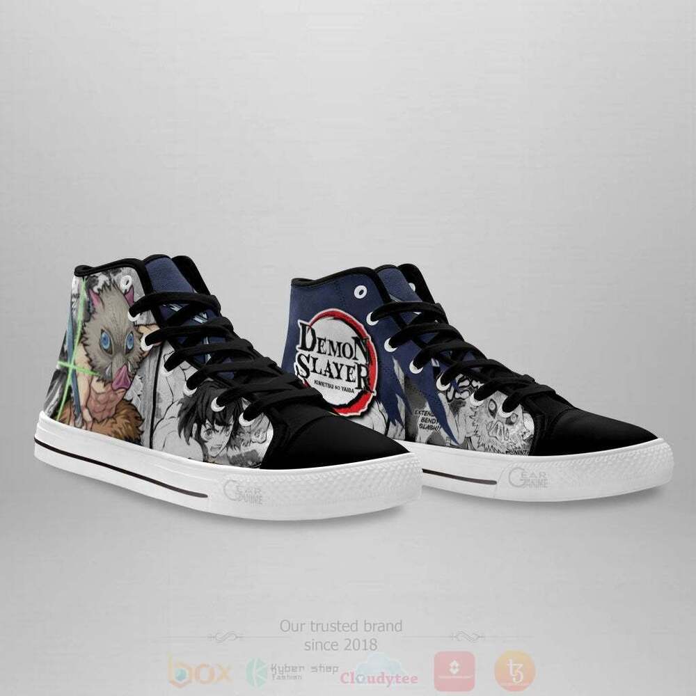 BEST Anime Demon Slayer Inosuke High Top Shoes 4 Anime Demon Slayer Inosuke High Top Canvas Shoes 1 2 3
