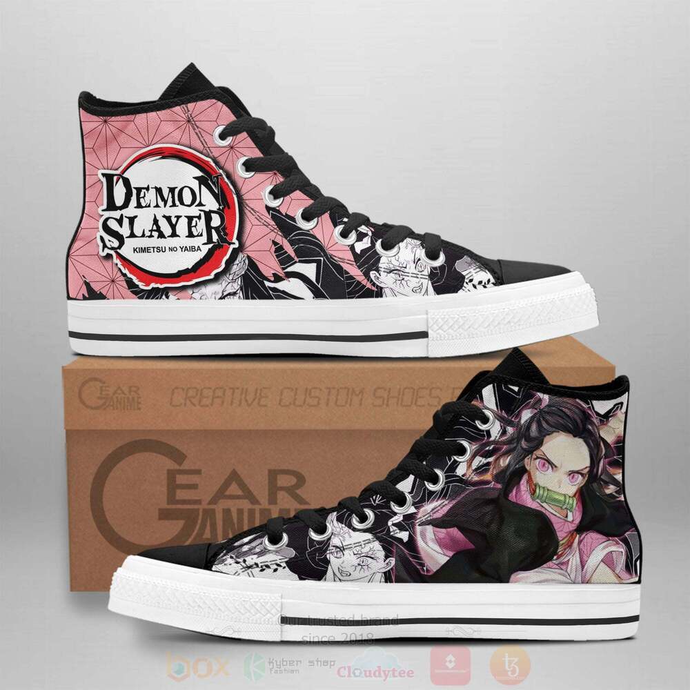 Anime Demon Slayer Kamado Nezuko High Top Canvas Shoes