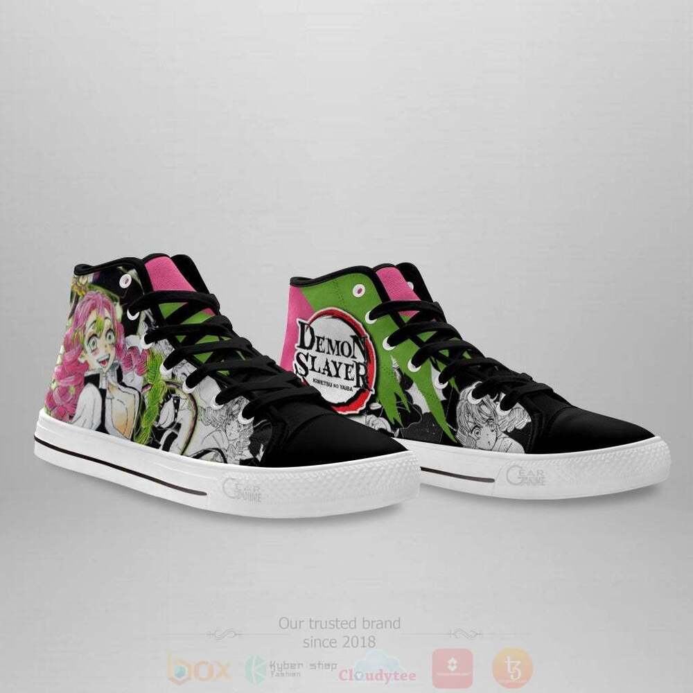 BEST Anime Demon Slayer Mitsuri Kanroji High Top Shoes 4 Anime Demon Slayer Mitsuri Kanroji High Top Canvas Shoes 1 2 3