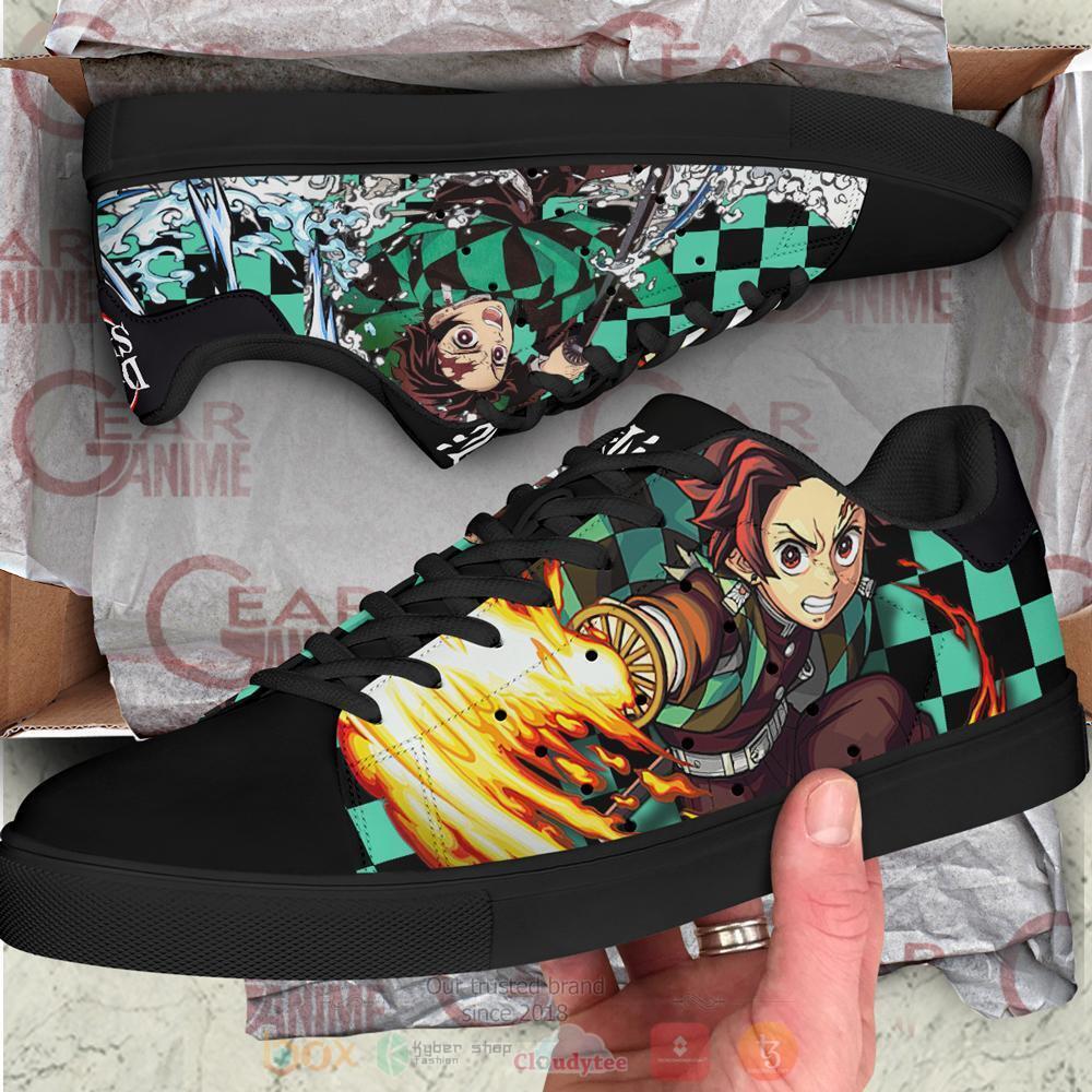 Anime Demon Slayer Tanjiro Sun Water Breathing Skate Shoes 1